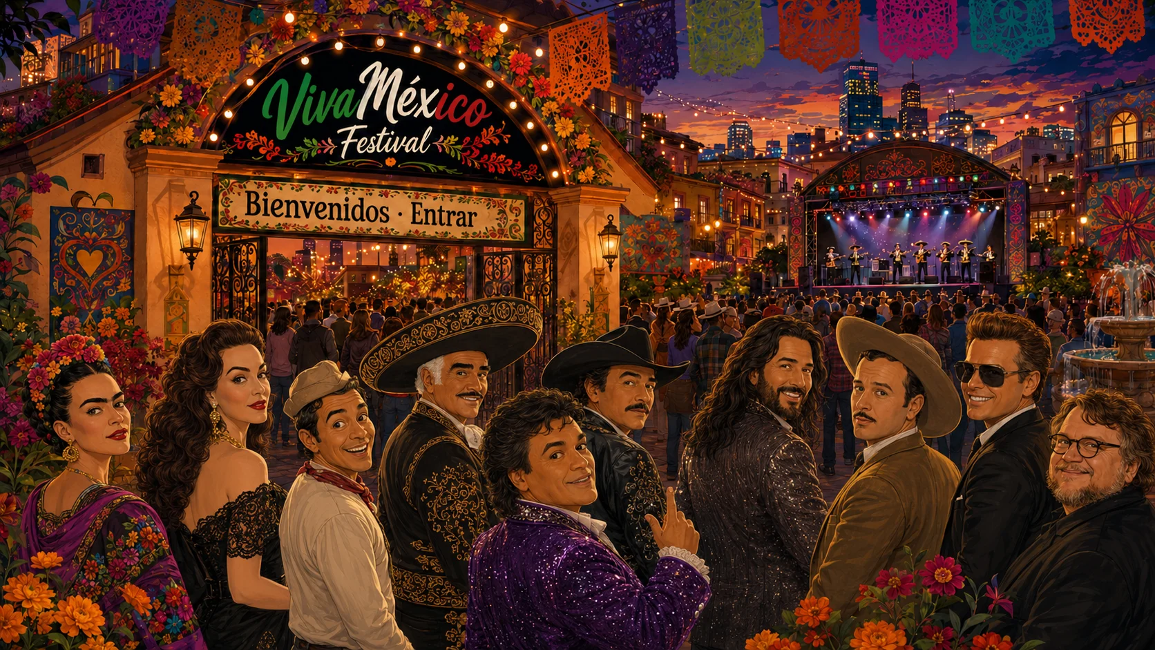 VivaMéxico Festival — artistas y personajes mexicanos invitando a entrar